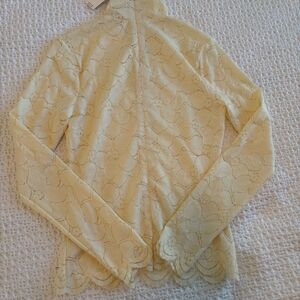 Elegant Yellow Lace Women's Top